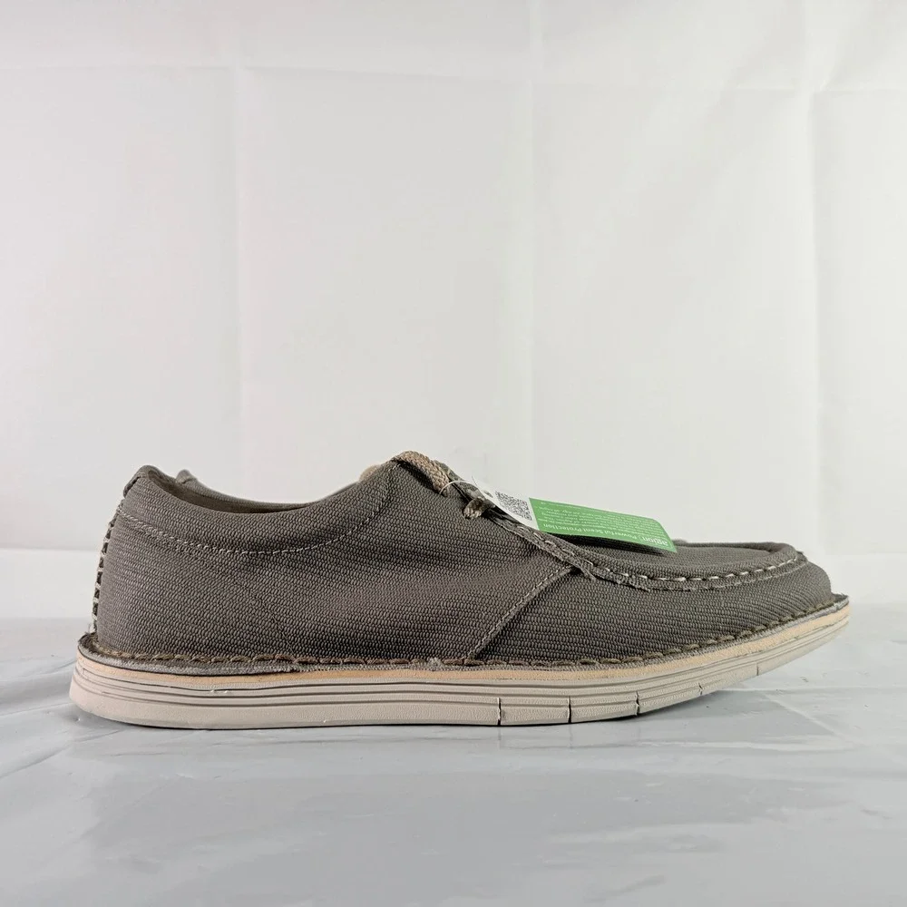 Clarks Forge Run Olive Canvas Men's‎ Size 10.5 M Comfort Loafers Shoes New
